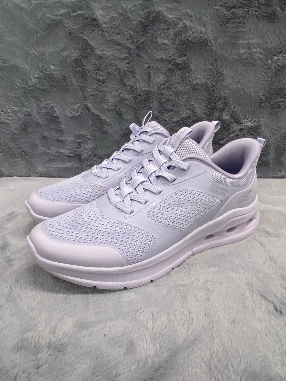 Skechers Women Slip Ins Size Shoes 11 Lavender Bobs Arc Waves Sneakers Comfort